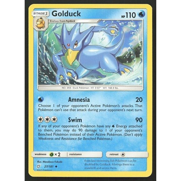 Golduck 27/181 Team Up Regular Uncommon Pokemon  MP - Picture 1 of 3